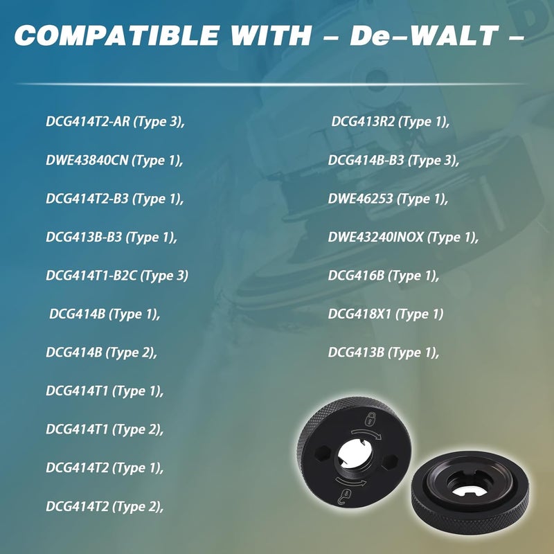 Ciuouient N484249 Angle Grinder Flanged Hex Nut Compatible with De-Walt Grinder DCG413B DCG413B-B3 DCG413P2-B3 DCG413R2 DCG414B DCG414T1 DCG414T2 DCG414T2-B3 DWE43214N DWE43231VS(2pcs) - Image 5